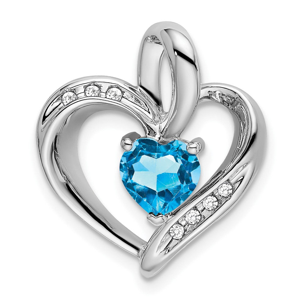 Gemstone and Diamond Heart Pendants