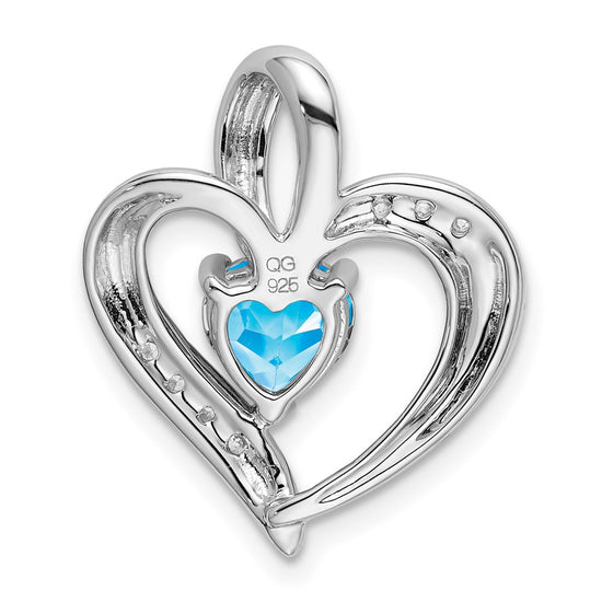 Gemstone and Diamond Heart Pendants