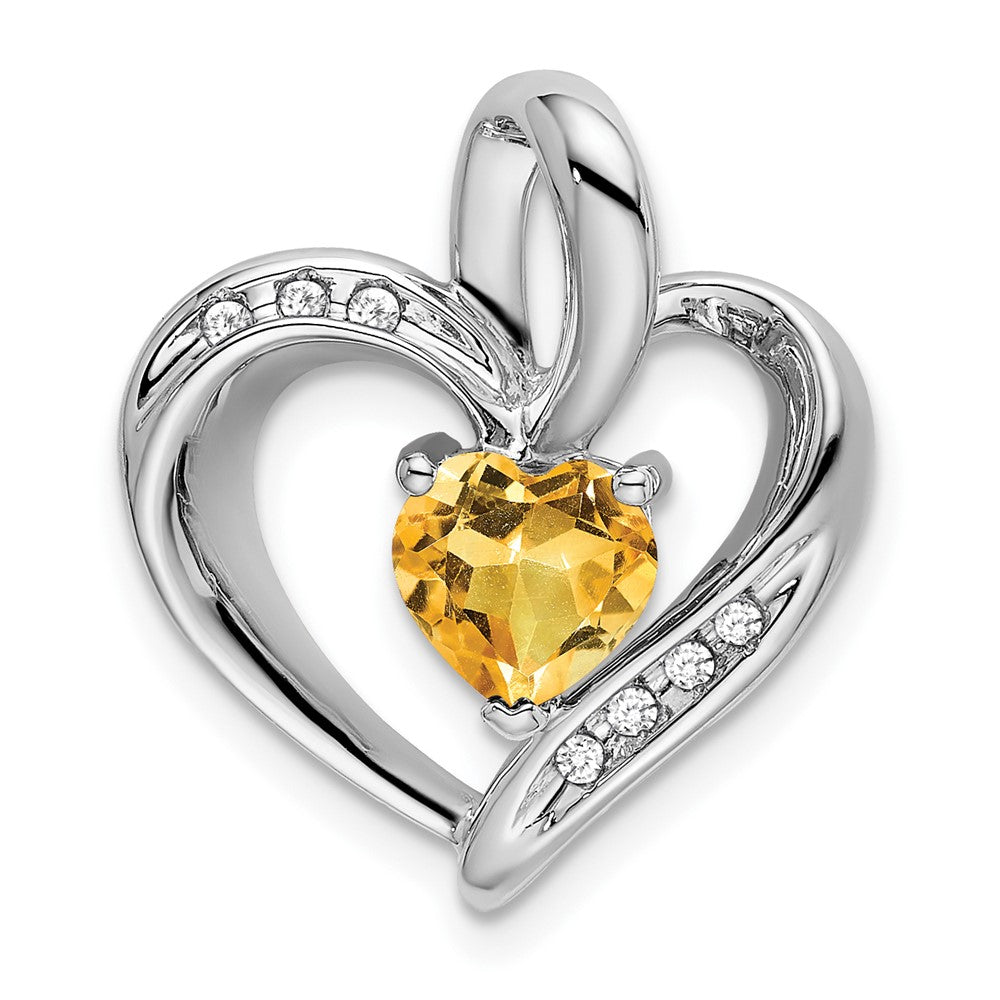 Gemstone and Diamond Heart Pendants
