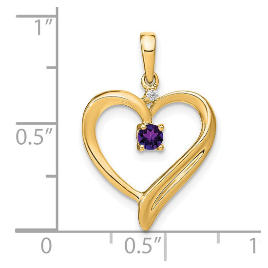 Gemstone and Diamond Heart Pendants