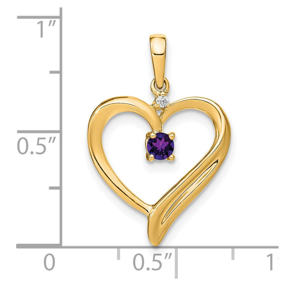 Gemstone and Diamond Heart Pendants