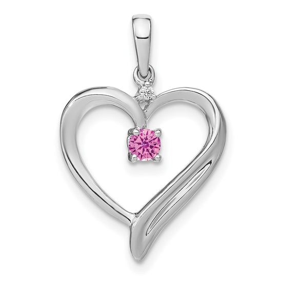 Gemstone and Diamond Heart Pendants
