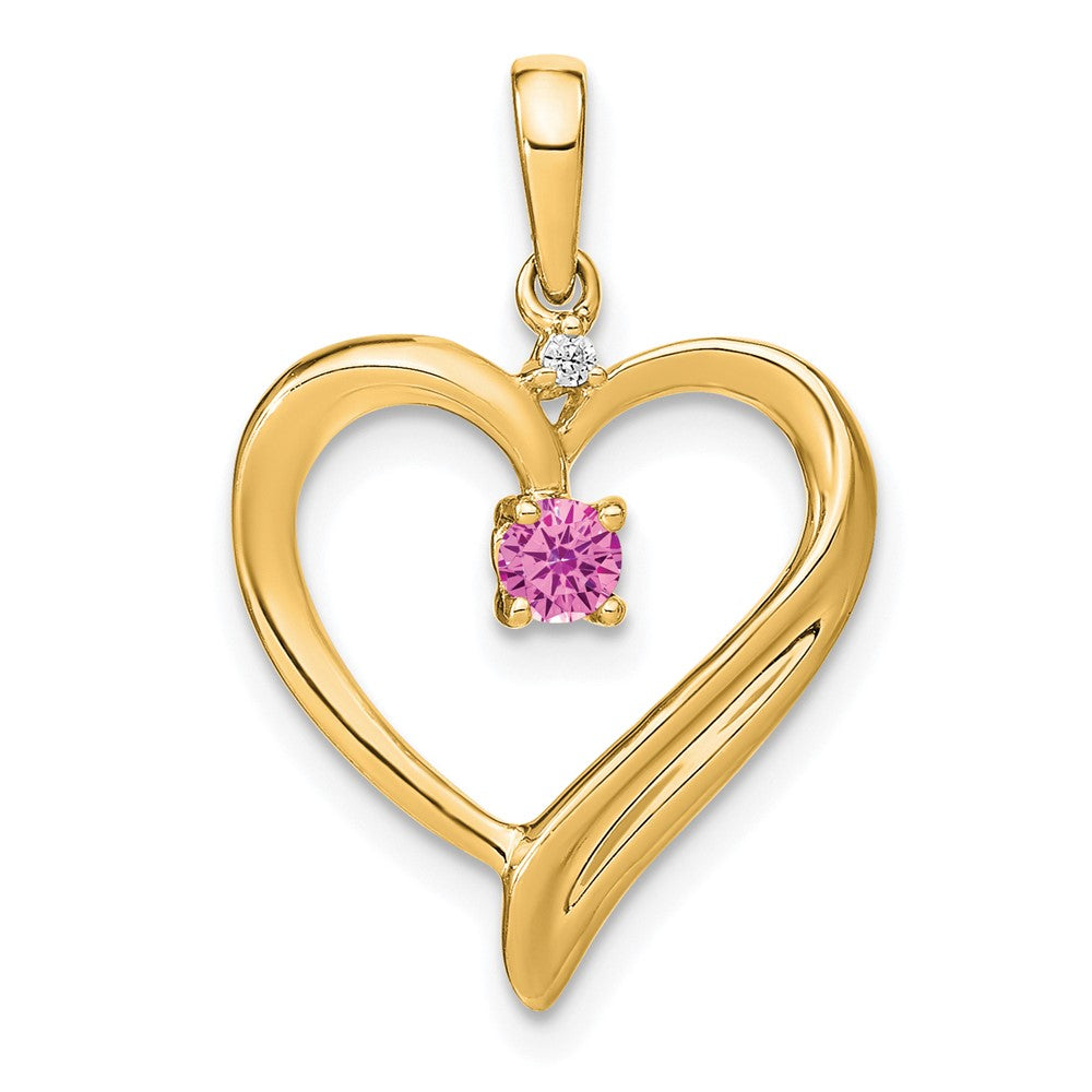 Gemstone and Diamond Heart Pendants