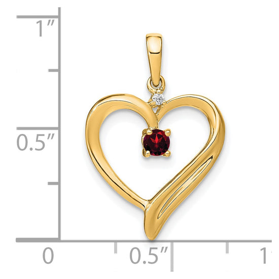 Gemstone and Diamond Heart Pendants
