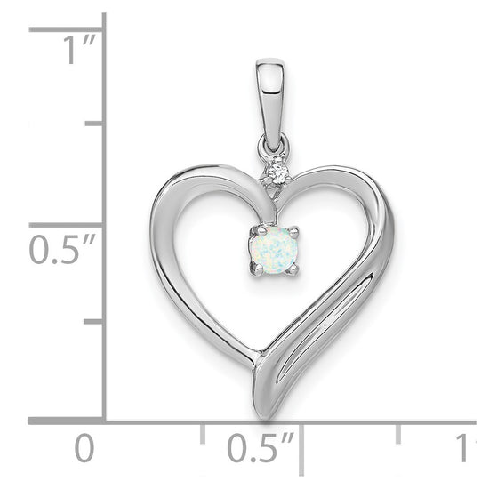 Gemstone and Diamond Heart Pendants
