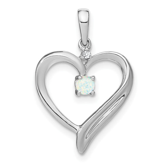Gemstone and Diamond Heart Pendants