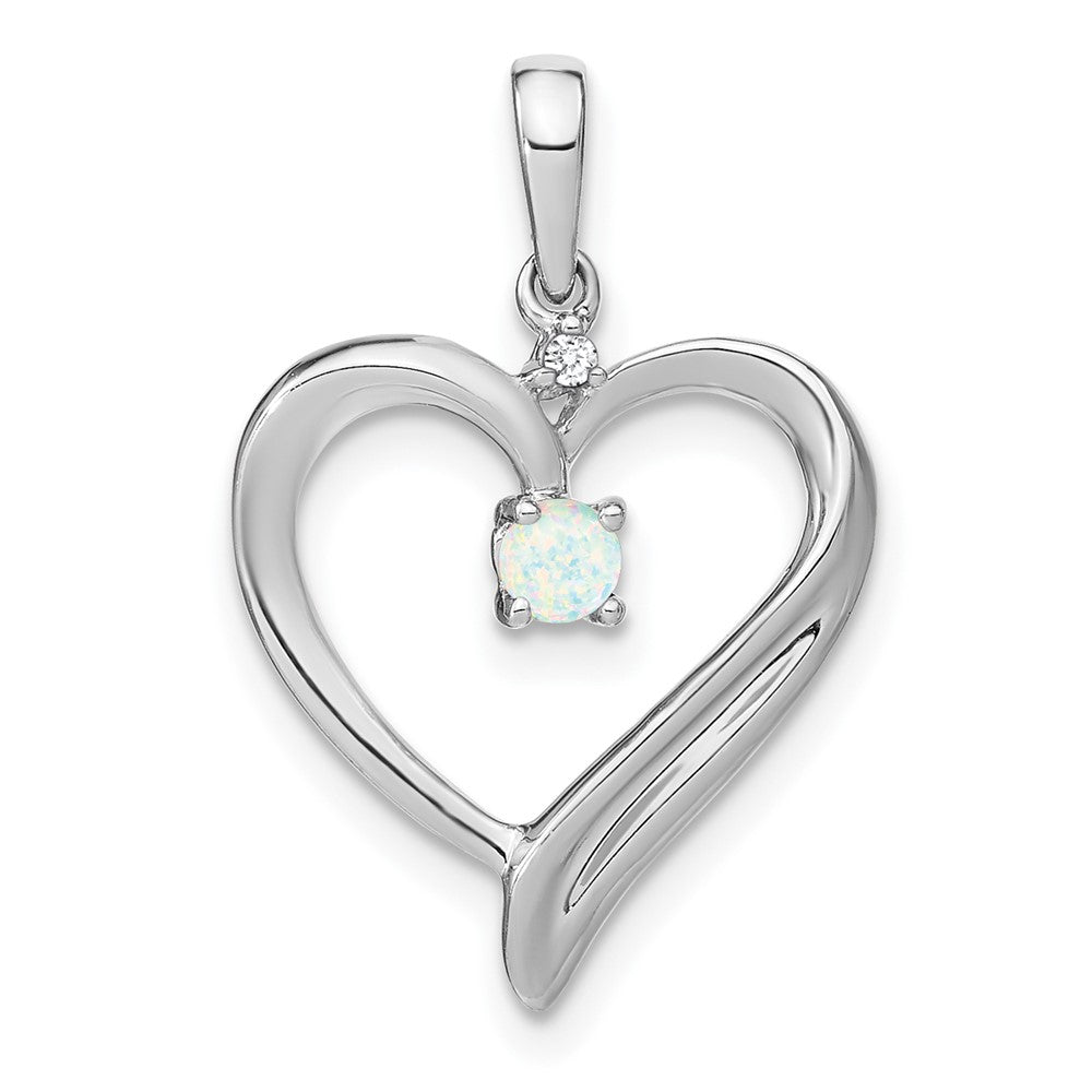 Gemstone and Diamond Heart Pendants