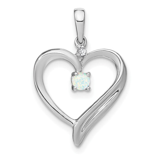 Gemstone and Diamond Heart Pendants