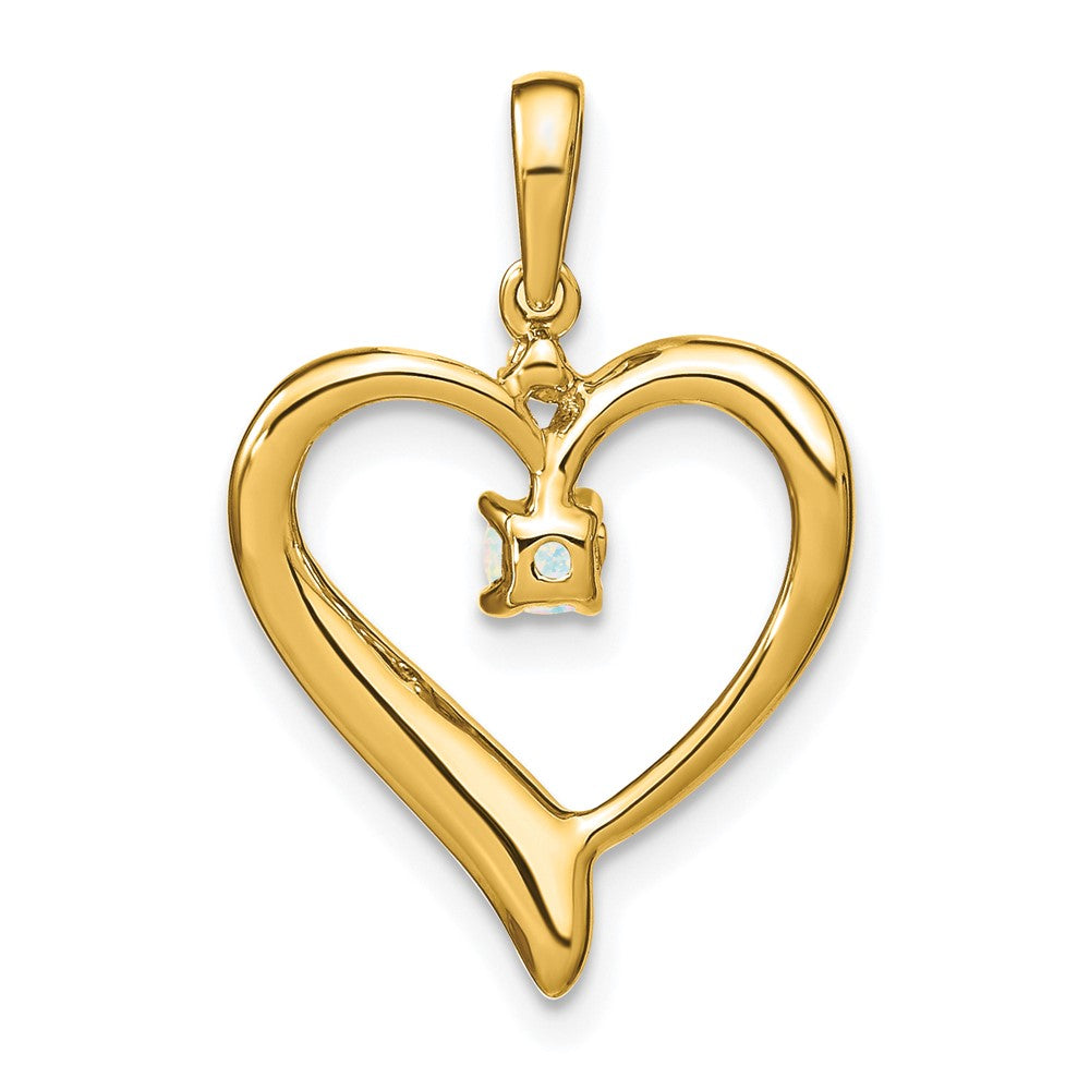 Gemstone and Diamond Heart Pendants