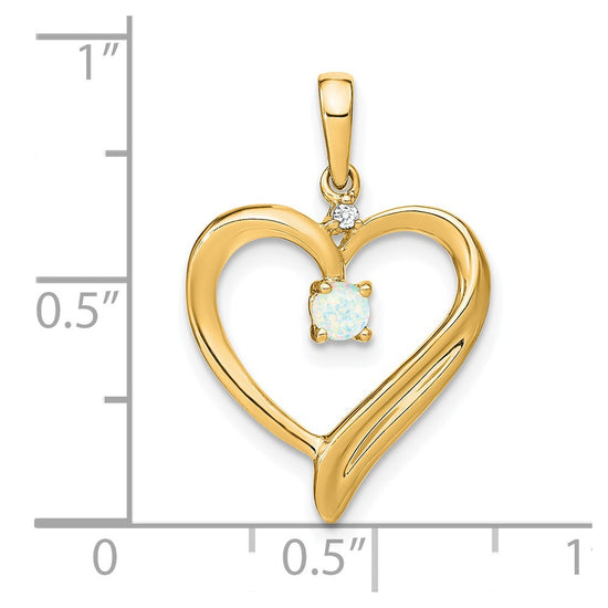 Gemstone and Diamond Heart Pendants