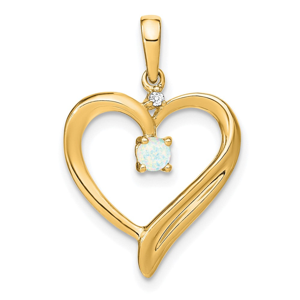 Gemstone and Diamond Heart Pendants
