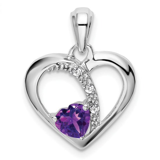 Heart Gemstone & Diamond Pendants