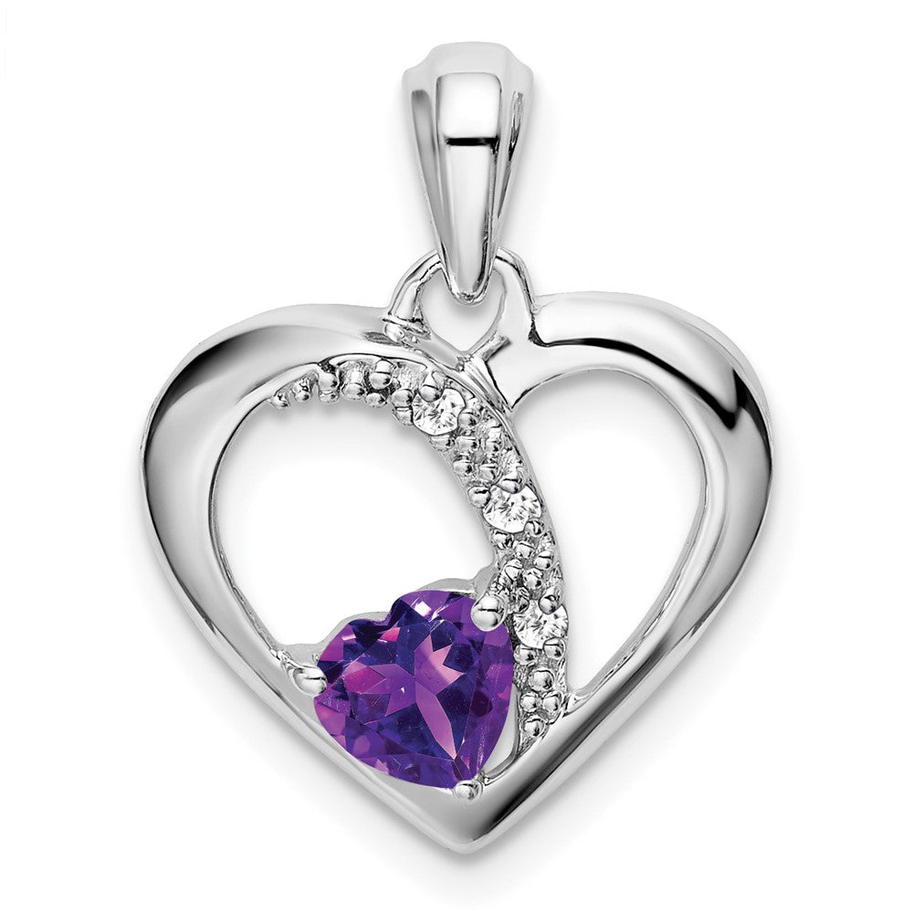 Heart Gemstone & Diamond Pendants