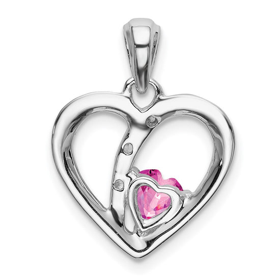Heart Gemstone & Diamond Pendants