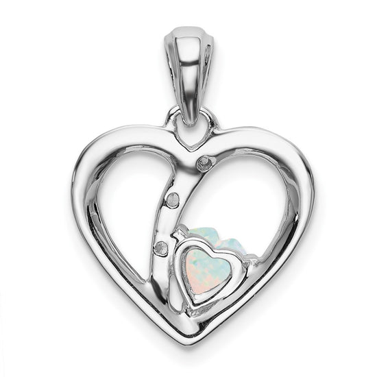 Heart Gemstone & Diamond Pendants
