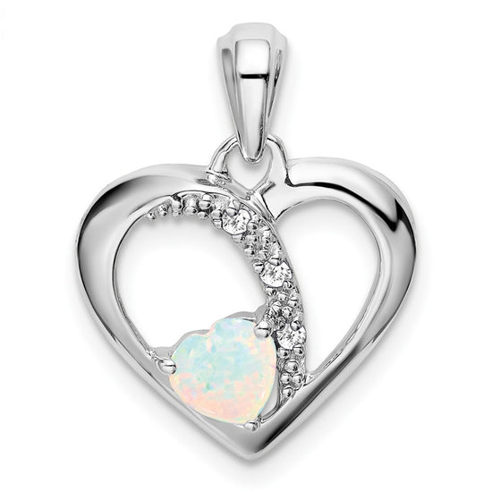 Heart Gemstone & Diamond Pendants