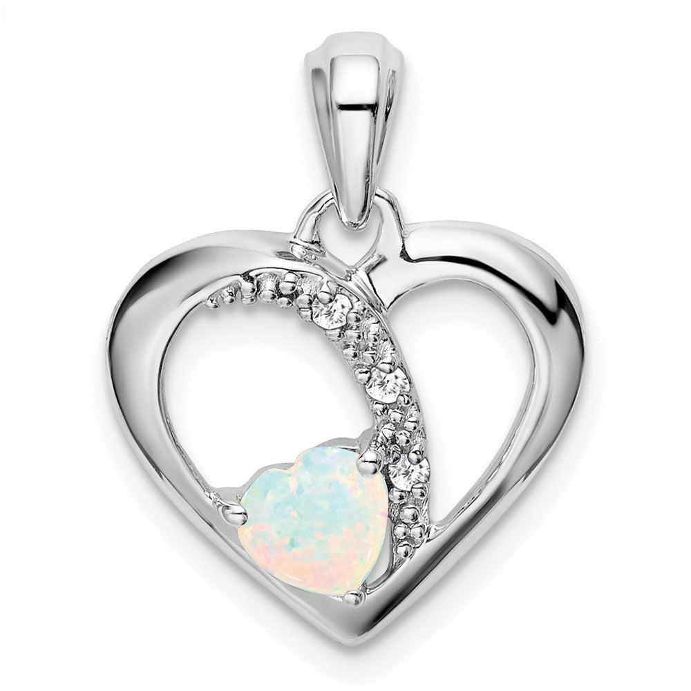 Heart Gemstone & Diamond Pendants