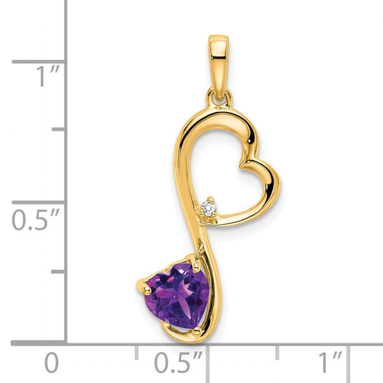 Heart Gemstone & Diamond Pendants