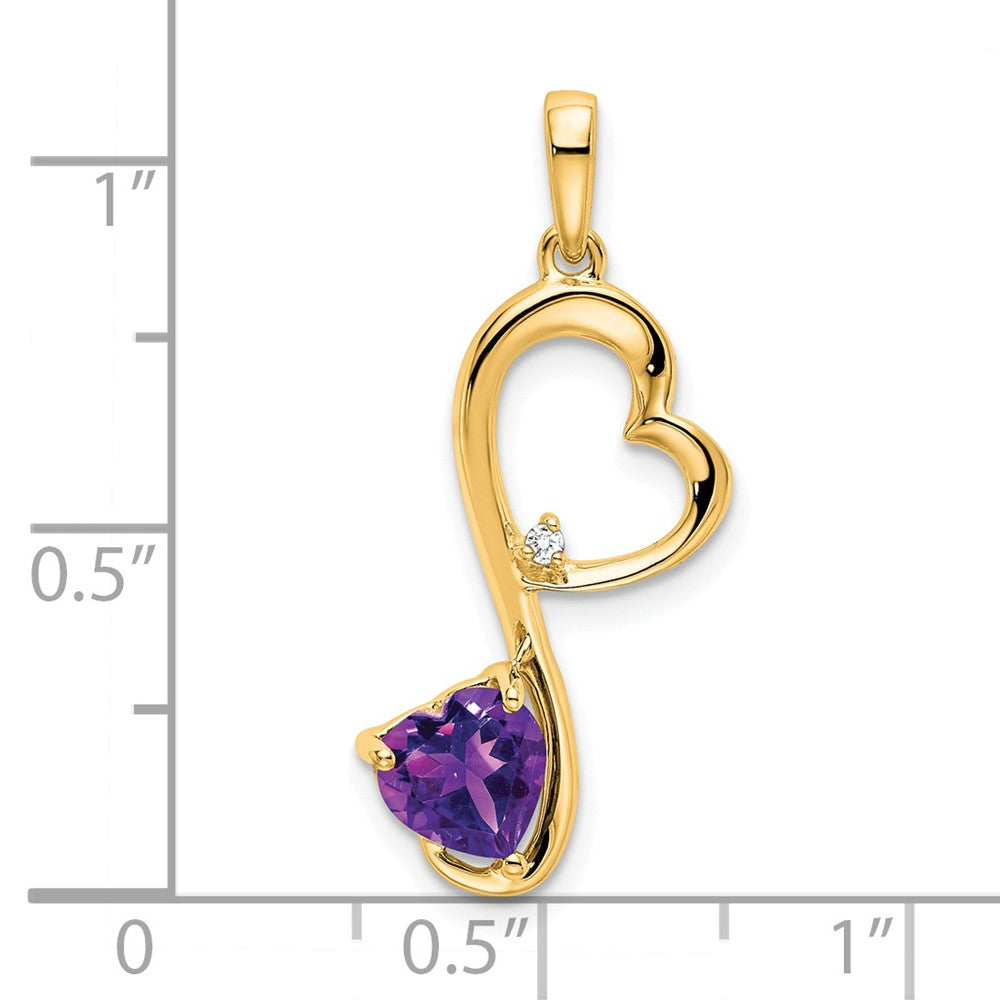 Heart Gemstone & Diamond Pendants