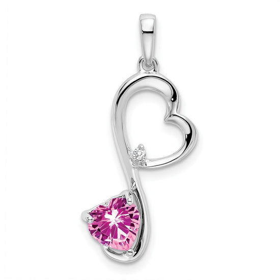 Heart Gemstone & Diamond Pendants