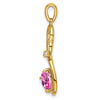 14k Lab Created Pink Sapphire and Diamond Heart Pendant