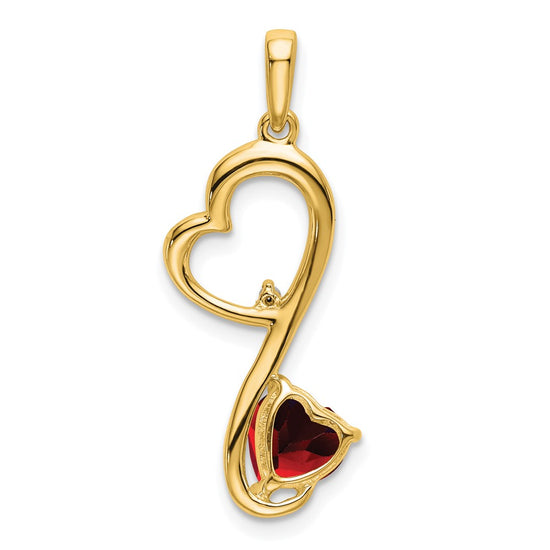 Heart Gemstone & Diamond Pendants