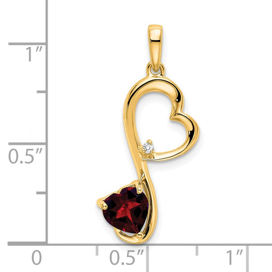 Heart Gemstone & Diamond Pendants
