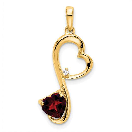 Heart Gemstone & Diamond Pendants
