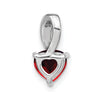 14k White Gold Heart 6mm Garnet and Diamond Chain Slide
