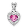 Created Pink Sapphire & Diamond Heart Pendants