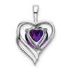 Gemstone and Diamond Heart Pendants