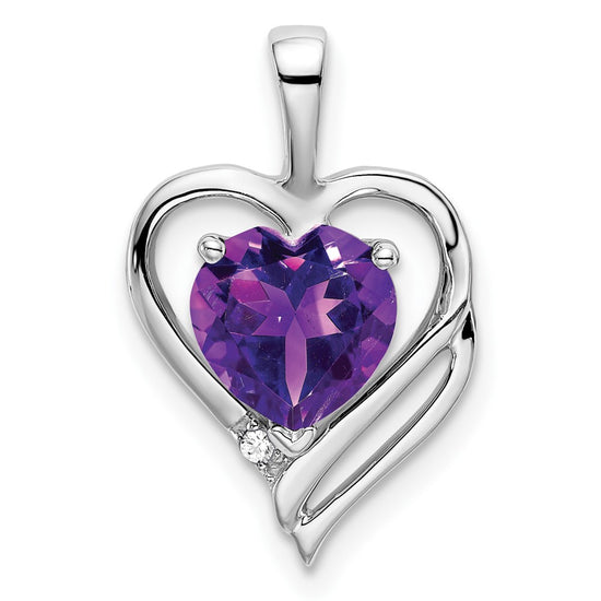 Gemstone and Diamond Heart Pendants