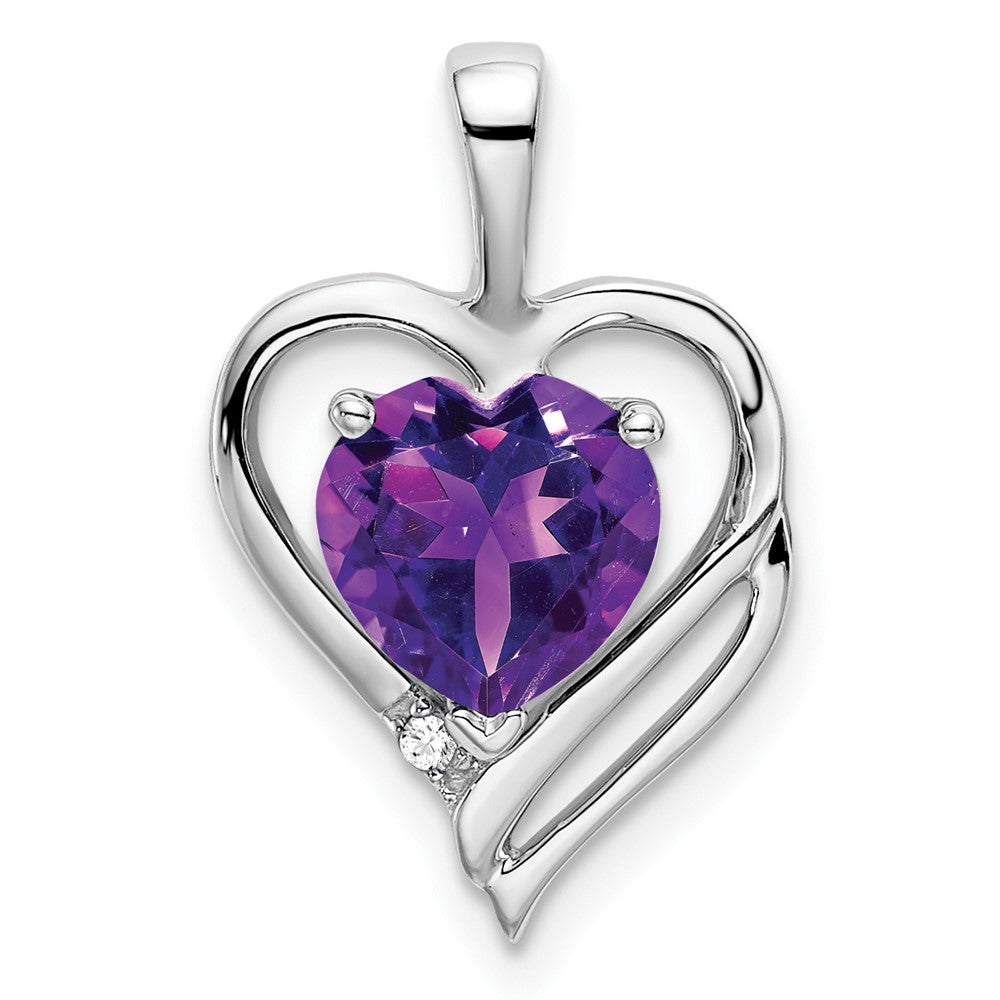 Gemstone and Diamond Heart Pendants