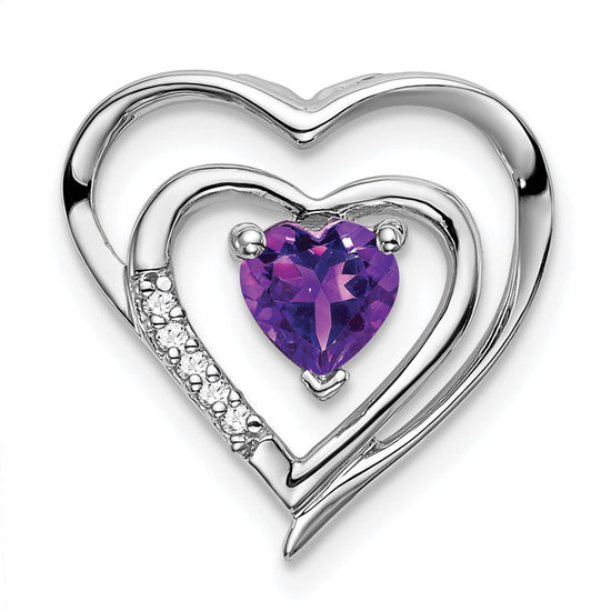 Gemstone and Diamond Heart Pendants