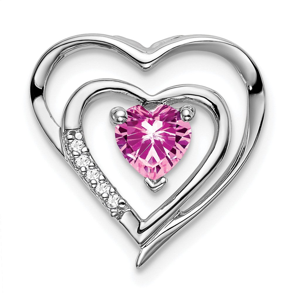 Gemstone and Diamond Heart Pendants