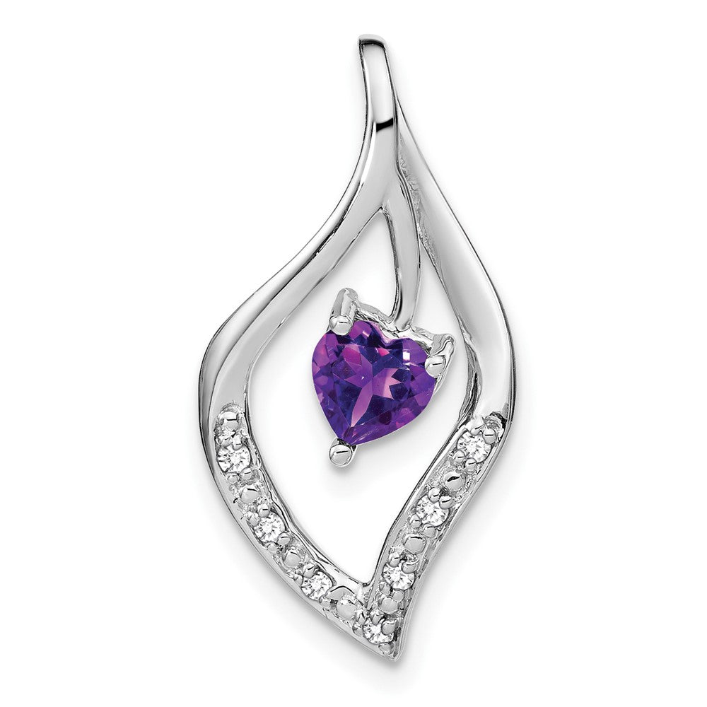 Heart Gemstone and Diamond Pendants