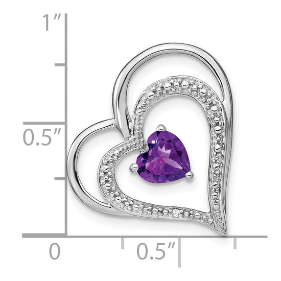 Gemstone and Diamond Heart Chain Slides