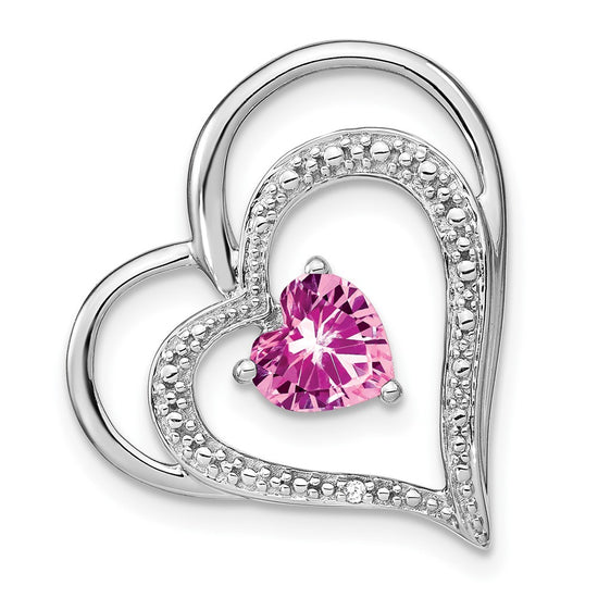 Gemstone and Diamond Heart Chain Slides