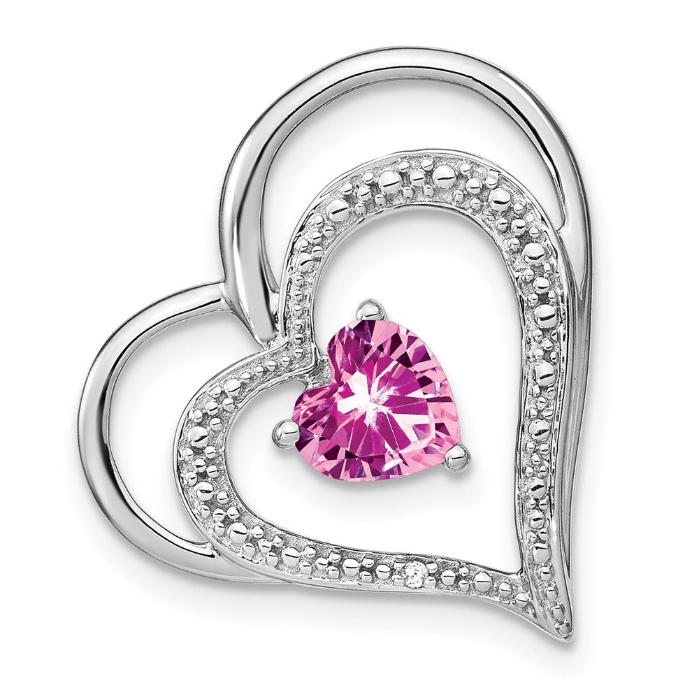 Gemstone and Diamond Heart Chain Slides