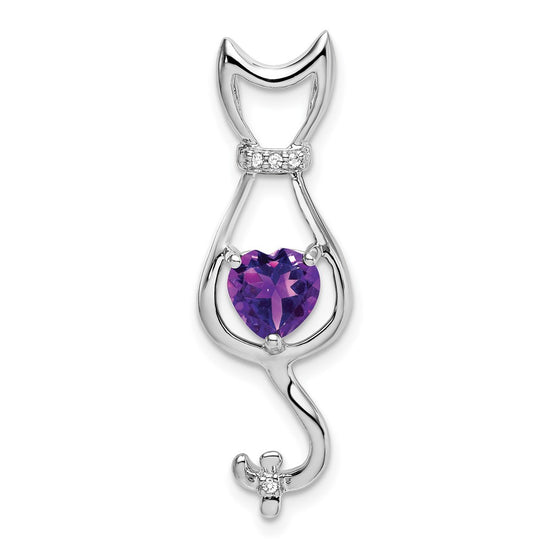 Gemstone and Diamond Cat Pendants