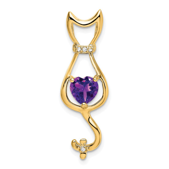 Gemstone and Diamond Cat Pendants