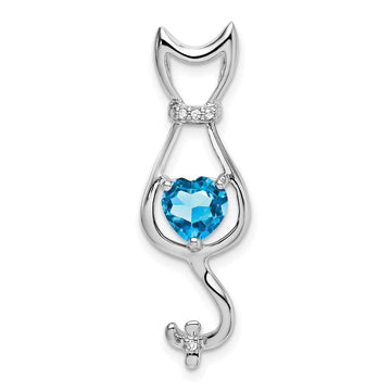 Gemstone and Diamond Cat Pendants