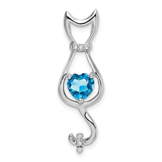 Gemstone and Diamond Cat Pendants