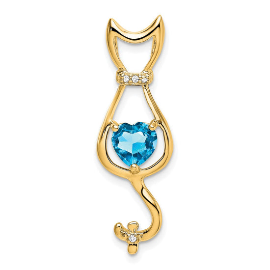 Gemstone and Diamond Cat Pendants