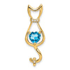 Gemstone and Diamond Cat Pendants