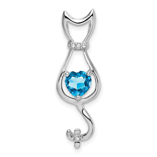 Gemstone and Diamond Cat Pendants