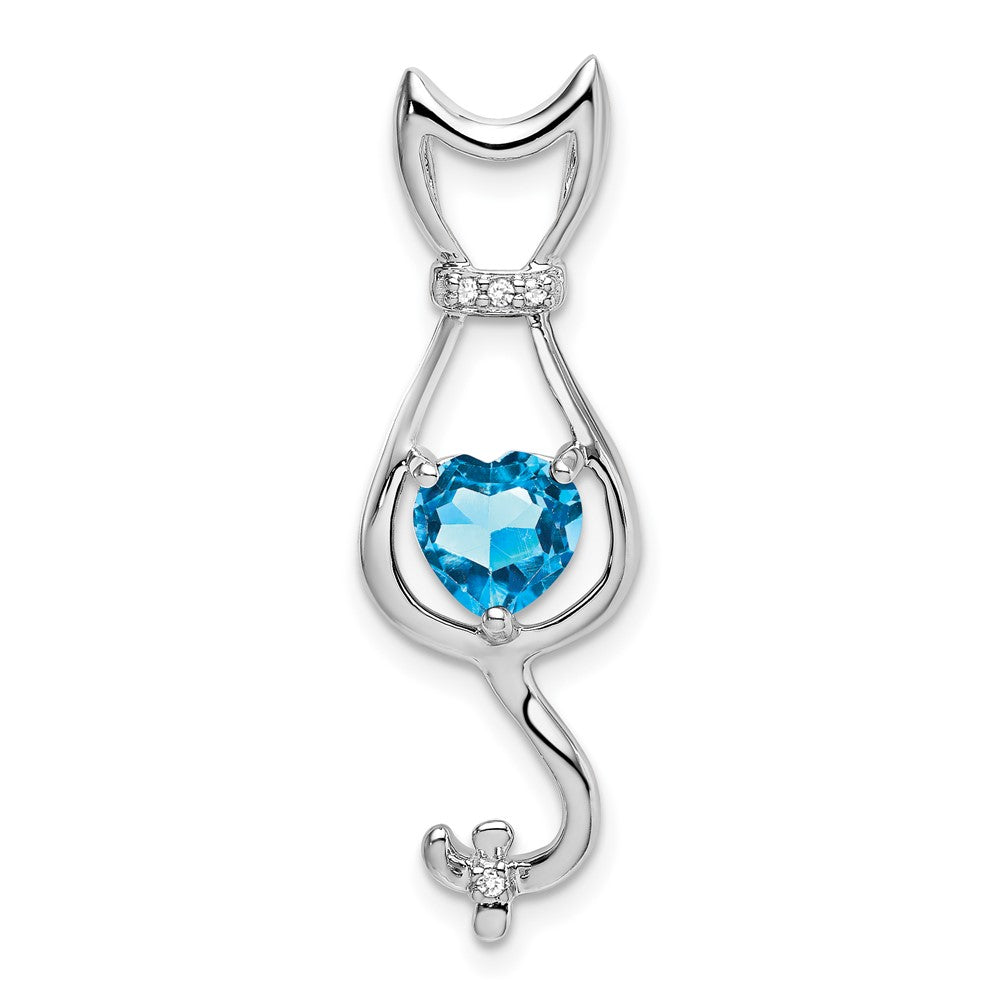 Gemstone and Diamond Cat Pendants