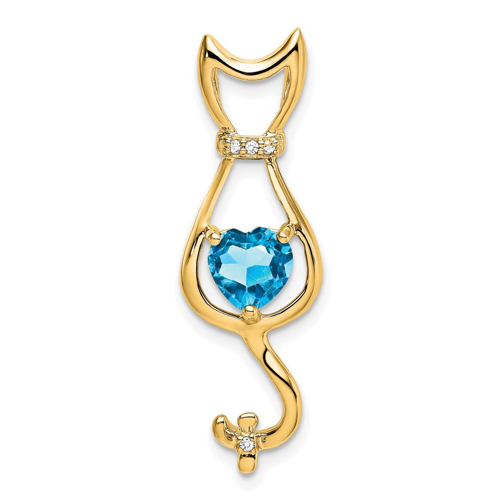 Gemstone and Diamond Cat Pendants