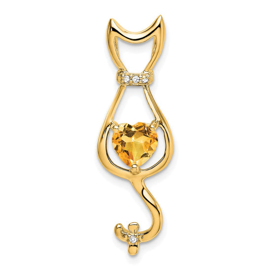 Gemstone and Diamond Cat Pendants