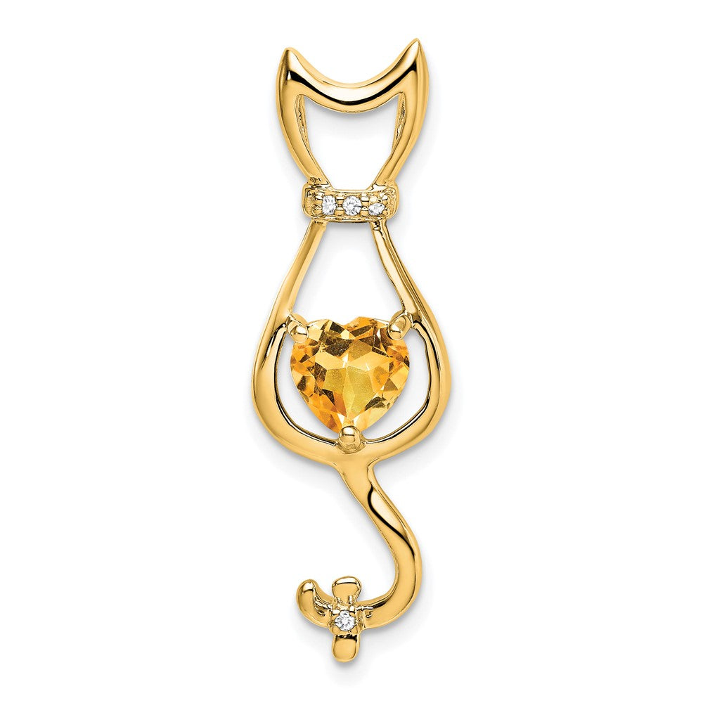 Gemstone and Diamond Cat Pendants